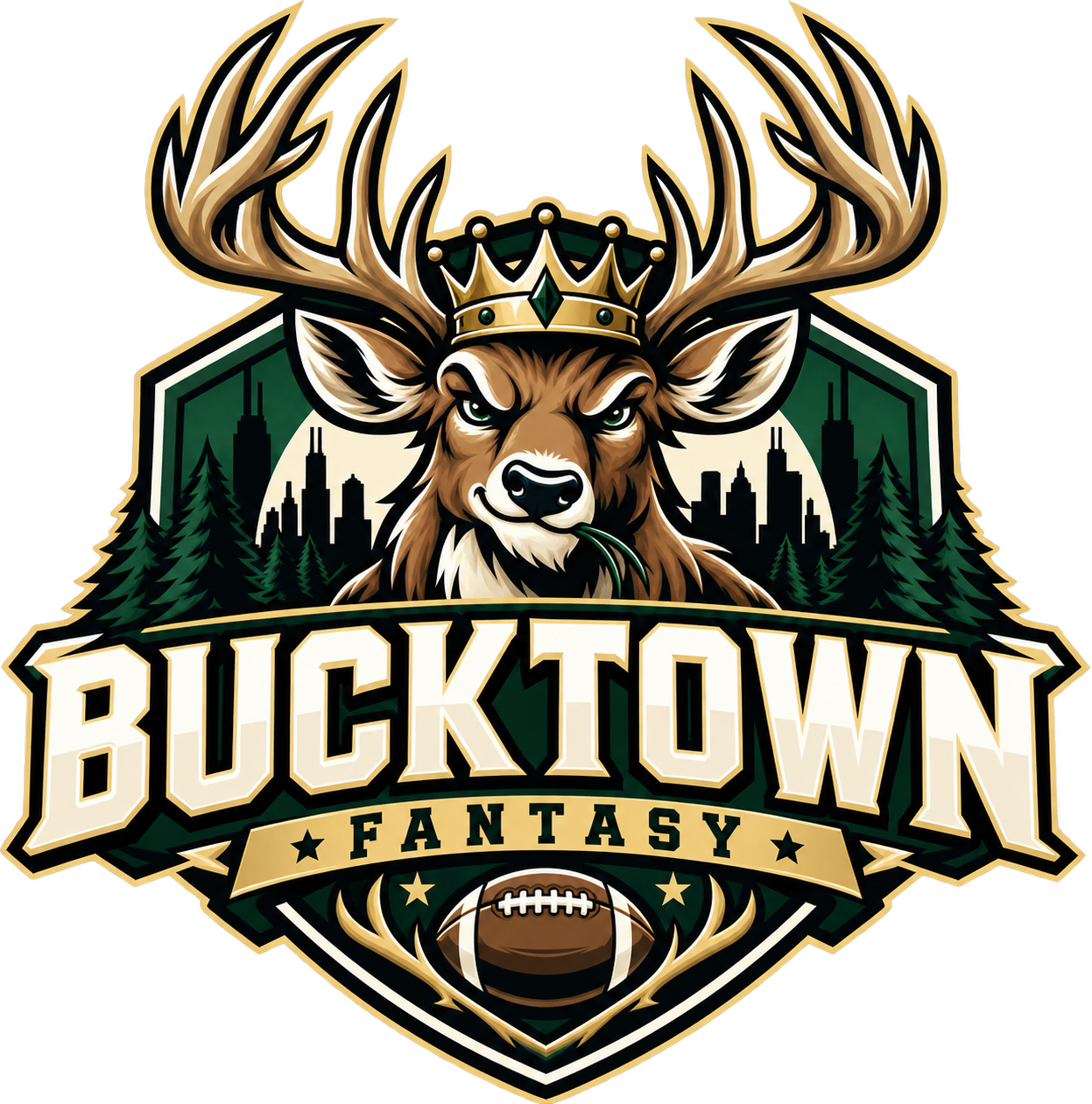 Bucktown Fantasy crowned buck logo